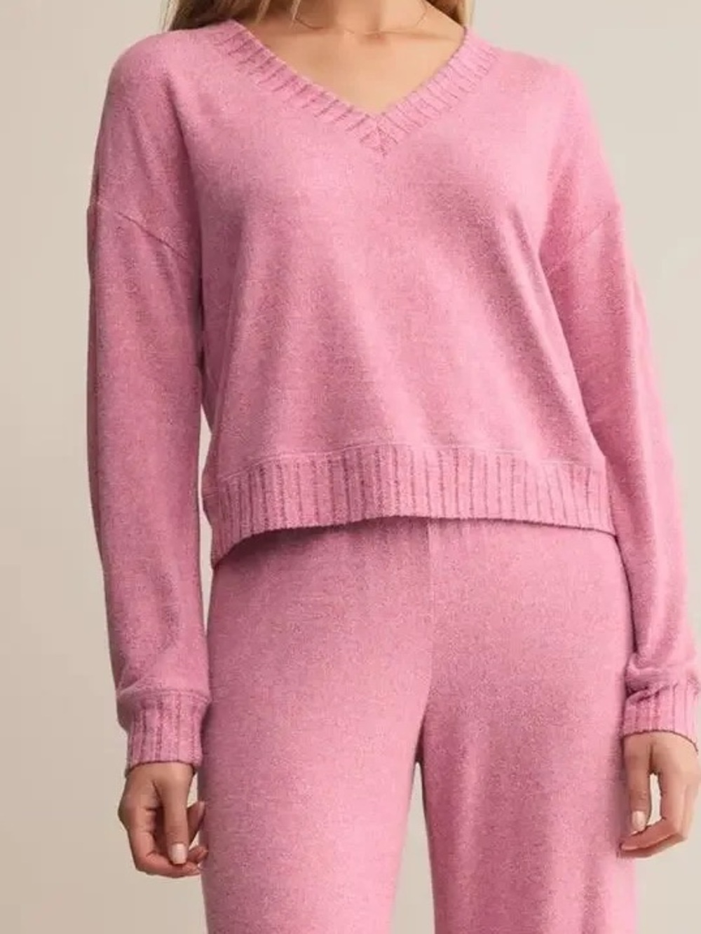 NWT Z Supply Courtney soft Long Sleeve top with matching wide leg pant - Picture 2 of 6